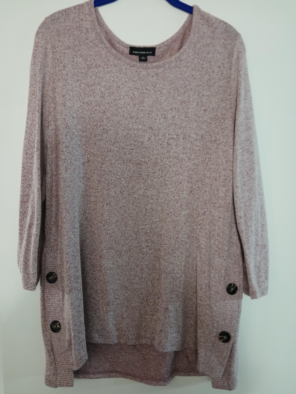 Fortune + Ivy Mauve Crewneck Sweater Tunic